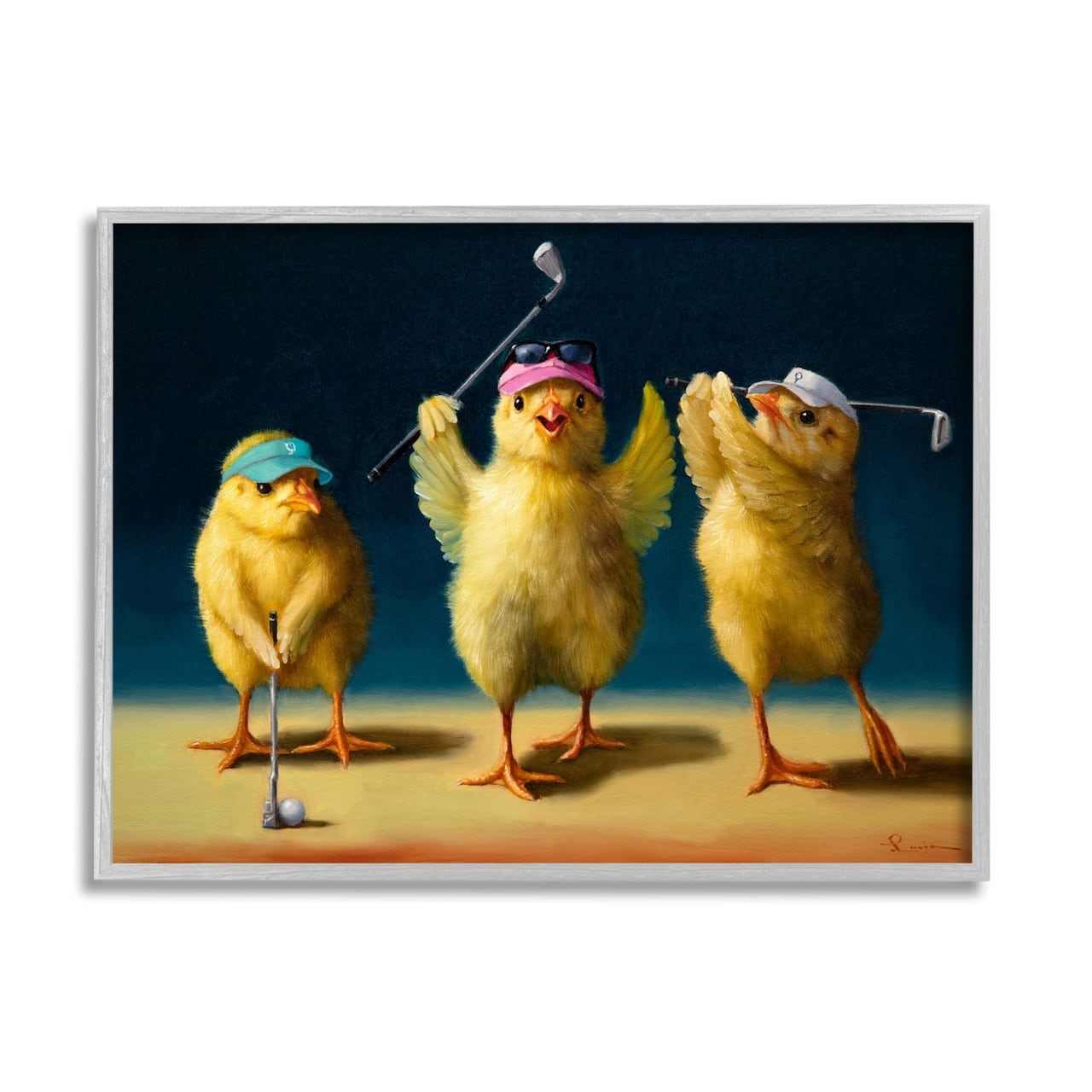 Stupell Industries Golfer Chicks Wearing Sports Visors Golf Clubs Framed Giclee Art